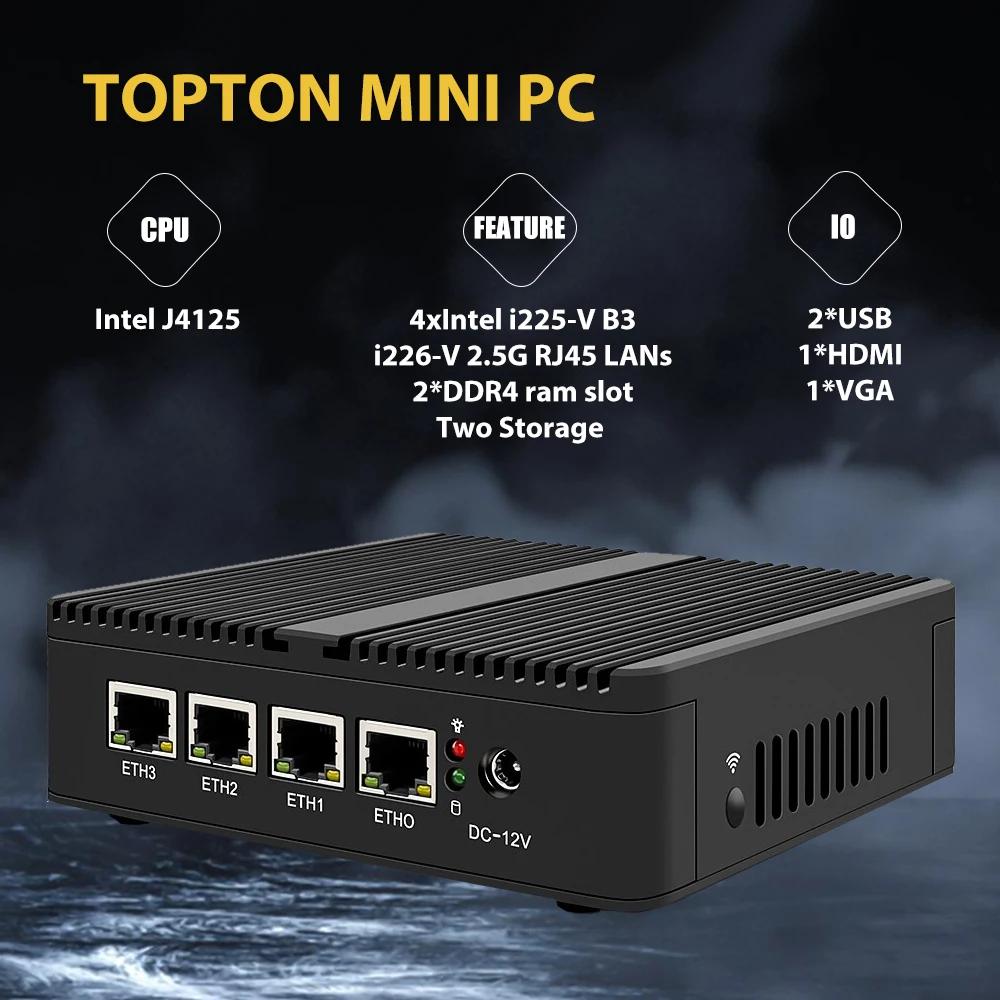 ȭ ũ ö̾ Ҹ PC,   J4125  PC, OPNsense  ǻ, HDMI VGA AES-NI VPN  